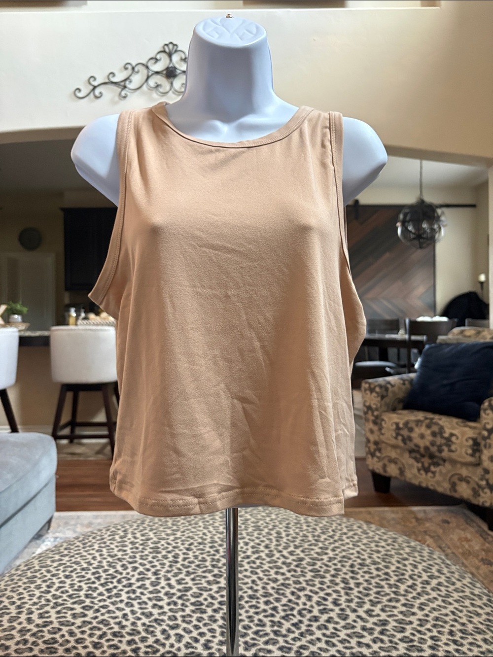 Classic Women's Sleeveless Tank Top in Beige